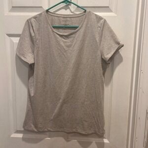 Talbots Women's Size Large Gold Metallic‎ Sparkle Knit Tee Shirt Nautical Party